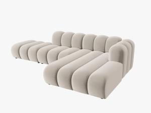 COLTAR MODULAR LUPIN, DREAPTA, 5 LOCURI, 294 CM, BEJ 1, TAPITERIE DIN CATIFEA, DESIGN DEOSEBIT - Img 4