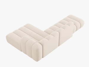 COLTAR MODULAR LUPIN, DREAPTA, 5 LOCURI, 294 CM, BEJ DESCHIS 23, TAPITERIE CHENILLE, DESIGN DEOSEBIT - Img 5
