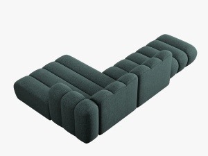 COLTAR MODULAR LUPIN, DREAPTA, 5 LOCURI, 294 CM, VERDE PETROL 78, TAPITERIE CHENILLE, DESIGN DEOSEBIT - Img 5