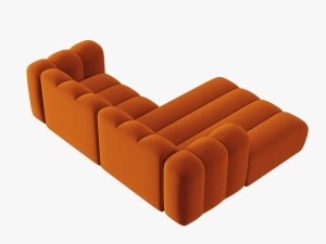 COLTAR MODULAR LUPIN, STANGA, 3 LOCURI, 228 CM, SCORTISOARA 14, TAPITERIE DIN CATIFEA, DESIGN DEOSEBIT - Img 4