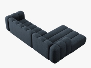 COLTAR MODULAR LUPIN, STANGA, 4 LOCURI, 288 CM, ALBASTRU ROYAL 86, TAPITERIE CHENILLE, DESIGN DEOSEBIT - Img 5