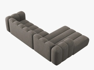 COLTAR MODULAR LUPIN, STANGA, 4 LOCURI, 288 CM, GRI 16, TAPITERIE CHENILLE, DESIGN DEOSEBIT - Img 5