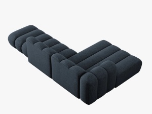 COLTAR MODULAR LUPIN, STANGA, 5 LOCURI, 294 CM, ALBASTRU ROYAL 86, TAPITERIE CHENILLE, DESIGN DEOSEBIT - Img 5