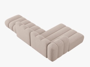 COLTAR MODULAR LUPIN, STANGA, 5 LOCURI, 294 CM, BEJ 30, TAPITERIE CHENILLE, DESIGN DEOSEBIT - Img 5