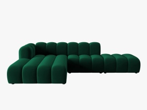 COLTAR MODULAR LUPIN, STANGA, 5 LOCURI, 294 CM, VERDE BOTTLE 78, TAPITERIE DIN CATIFEA, DESIGN DEOSEBIT