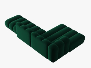 COLTAR MODULAR LUPIN, STANGA, 5 LOCURI, 294 CM, VERDE BOTTLE 78, TAPITERIE DIN CATIFEA, DESIGN DEOSEBIT - Img 4