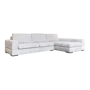 COLTAR PASHA CU 3 LOCURI + SEZLONG PE DREAPTA, PEARL ISLAND 106, S52103AL+LCHR.E362, CONFECTIONAT DIN LEMN DE PIN, METAL, SPUMA SI 100% POLIESTER, RICHMOND INTERIOR