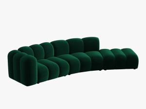 COLTAR SEMIROTUND LUPIN, DREAPTA, 5 LOCURI, 335 CM, VERDE SMARALD 7, TAPITERIE DIN CATIFEA, DESIGN DEOSEBIT - Img 2