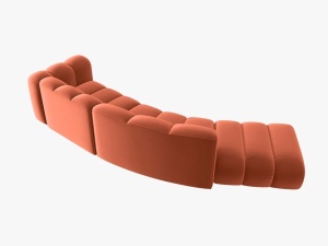 COLTAR SEMIROTUND LUPIN, STANGA, 5 LOCURI, 335 CM, CORAL 12, TAPITERIE DIN CATIFEA, DESIGN DEOSEBIT - Img 3