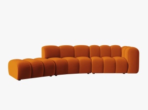 COLTAR SEMIROTUND LUPIN, STANGA, 5 LOCURI, 335 CM, SCORTISOARA 14, TAPITERIE DIN CATIFEA, DESIGN DEOSEBIT