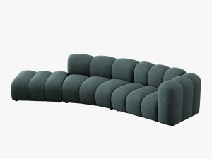 COLTAR SEMIROTUND LUPIN, STANGA, 5 LOCURI, 335 CM, VERDE PETROL 78, TAPITERIE CHENILLE, DESIGN DEOSEBIT - Img 3