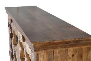 COMODA/BUFET 1352, NATURAL/ALB, DIN LEMN DE MANGO/DETALII METALICE, STIL VINTAGE G&C - Img 3