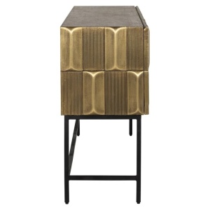 COMODA JAXX, 160 CM, AURIU/NEGRU, DIN MDF SI METAL, RICHMOND INTERIORS - Img 3