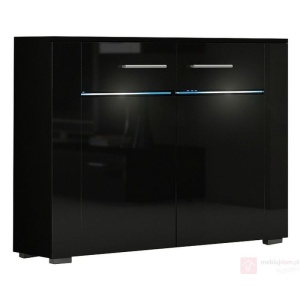 COMODA NEAGRA CU LED SI TELECOMANDA BREMEN - DESIGN MODERN - Img 2