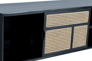 COMODA TV 1114, NEGRU, DIN LEMN DE MANGO, STIL VINTAGE G&C - Img 5