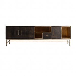 COMODA TV DANTA REF. 27639, DIN LEMN MASIV DE MANGO SI OTEL, STIL VINTAGE, VIC