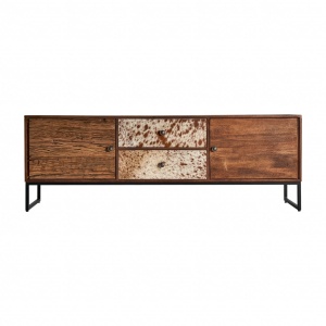 COMODA TV TEXAS REF. 29664, DIN LEMN MASIV DE MANGO SI OTEL, STIL VINTAGE, VIC