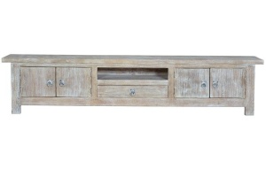 COMODA TV UDISSE 6560, MARO/ALBA, DIN LEMN MASIV DE MANGO, STIL VINTAGE G&C