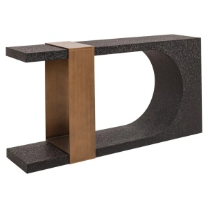 CONSOLA BAZEL BLACK/GOLD 3520, CONFECTIONAT DIN METAL SI STICLA SECURIZATA, RICHMOND INTERIORS