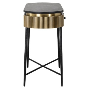 CONSOLA IRONVILLE, 100 CM, NEGRU/AURIU, DIN MDF, MARMURA SI METAL, RICHMOND INTERIORS - Img 4