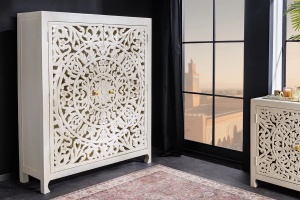 DULAP DE LIVING, MARRAKECH, 140CM, LEMN DE MANGO, ALB, ARTIM GROUP SELECTION - Img 2