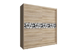 DULAP DORMITOR WIKI V A 200 SONOMA/ALB/NEGRU DESIGN MODERN PSK