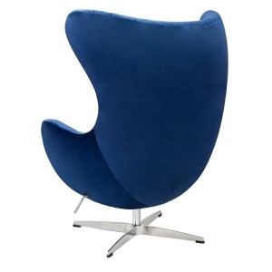 FOTOLIU CONFORTABIL EGG SZEROKI VELVET, BLEUMARIN/CROM, DIN CATIFEA SI METAL, STIL MODERN B2 - Img 2