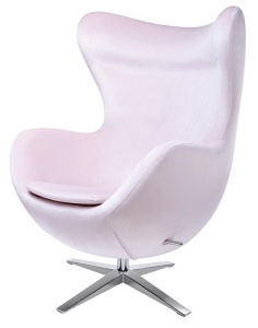 FOTOLIU CONFORTABIL EGG SZEROKI VELVET, ROZ DESCHIS 30/CROM, DIN CATIFEA SI METAL, STIL MODERN B2