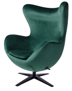 FOTOLIU CONFORTABIL EGG SZEROKI VELVET, VERDE INCHIS 18/NEGRU, DIN CATIFEA SI METAL, STIL MODERN B2