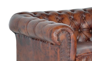 FOTOLIU, DE CULOARE MARO, DIN PIELE, STIL CHESTERFIELD, DESIGN INDUSTRIAL - Img 2
