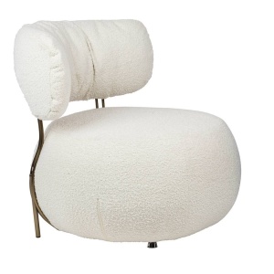 FOTOLIU LOW TEDDY, ALB/MARO, TAPITERIE DIN TEXTIL PLUSAT, STIL MODERN, B2 - Img 3
