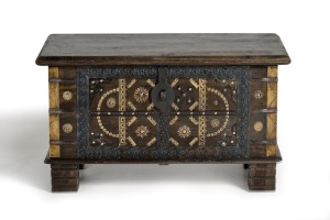 LADA PENTRU DEPOZITARE/CUFAR MOON 80CM, MARO, LEMN DE MANGO SI DETALII DIN BRONZ, GINER Y COLOMER - Img 5