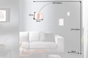LAMPADAR, BIG BOW, ARAMIU/NEGRU, 170/210CM, COD 41877 DESIGN MODERN - Img 7