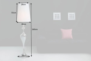 LAMPADAR DEOSEBIT, LUCIE, ALB/ARGINTIU 160CM DIN METAL SI NAILON - Img 3