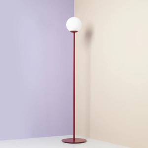 LAMPADAR PINNE, 162 CM, ROSU, DIN STICLA SI METAL, STIL MODERN
