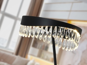 LAMPADAR SELENE, 200 CM, NEGRU MAT, DIN METAL SI STICLA, STIL MODERN - Img 3