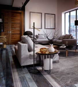 LAMPADAR VARAS, 167 CM, NEGRU MAT/AURIU, DIN METAL SI ACRIL STIL MODERN
