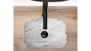 LAVOAR REA BELINDA MINI, STONE, 37 CM, EFECT DE PIATRA GRI MAT, DIN CERAMICA, CALITATE SUPERIOARA - Img 5