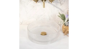 LAVOAR REA CRISTAL, TRANSPARENT, 35,5 CM, DIN STICLA, CALITATE SUPERIOARA - Img 6