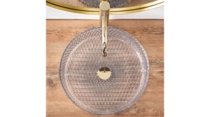 LAVOAR REA CRISTAL, TRANSPARENT, 40 CM, DIN STICLA, CALITATE SUPERIOARA - Img 6