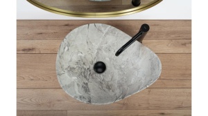LAVOAR REA DORA, STONE, EFECT DE PIATRA GRI, 51,5 CM, DIN CERAMICA, CALITATE SUPERIOARA - Img 4