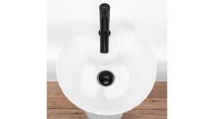 LAVOAR REA STATIV HOPE, 84 CM, ALB, DIN CERAMICA, CALITATE SUPERIOARA - Img 5