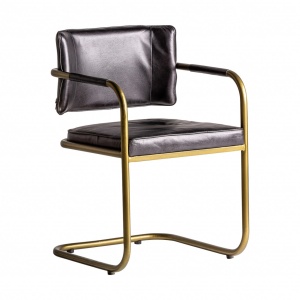 LUBBOCK REF. 29208, NEGRU, STIL VINTAGE, DIN PIELE NATURALA SI FIER, VIC