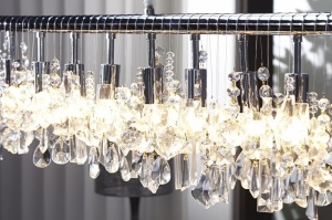 LUSTRA 9 FLAMES, DIAMONDS 124CM, DESIGN MODERN - Img 3