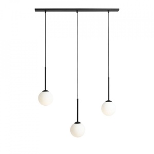 LUSTRA BOSSO, 3 BRATE, 120 CM, NEAGRA, DIN STICLA SI METAL, STIL MODERN