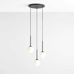 LUSTRA BOSSO, 3 BRATE, 200 CM, NEAGRA, DIN STICLA SI METAL, STIL MODERN