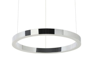 LUSTRA CU LED-URI RING 60, ARGINTIE, DIN METAL, STIL MODERN