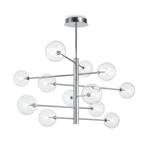 LUSTRA EQUINOXE SP12, CROM, DIN METAL SI STICLA, STIL MODERN