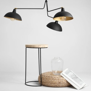 LUSTRA ESPACE, 3 BRATE, 70 CM, NEAGRA, DIN METAL, STIL MODERN - Img 4