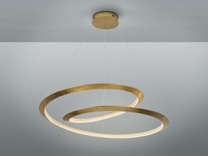 LUSTRA/PLAFONIERA ETERNITY, 97 CM, AURIU/TRANSPARENT, DIN METAL, ALUMINIU SI ACRIL, STIL MODERN - Img 3